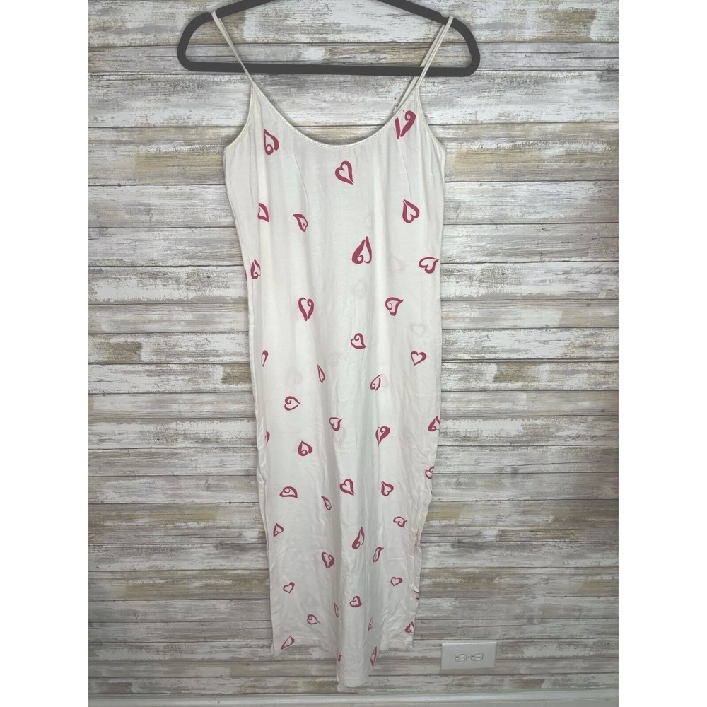 Vintage 2000s y2K Victorias Secret Cami Dress Hearts Long Gown EUC Size M